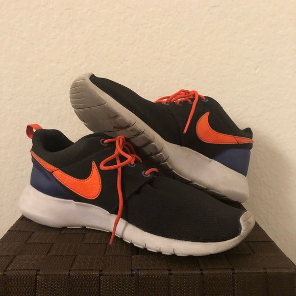 Nike Roshe Run Black Orange Blue - Picture 5 of 5